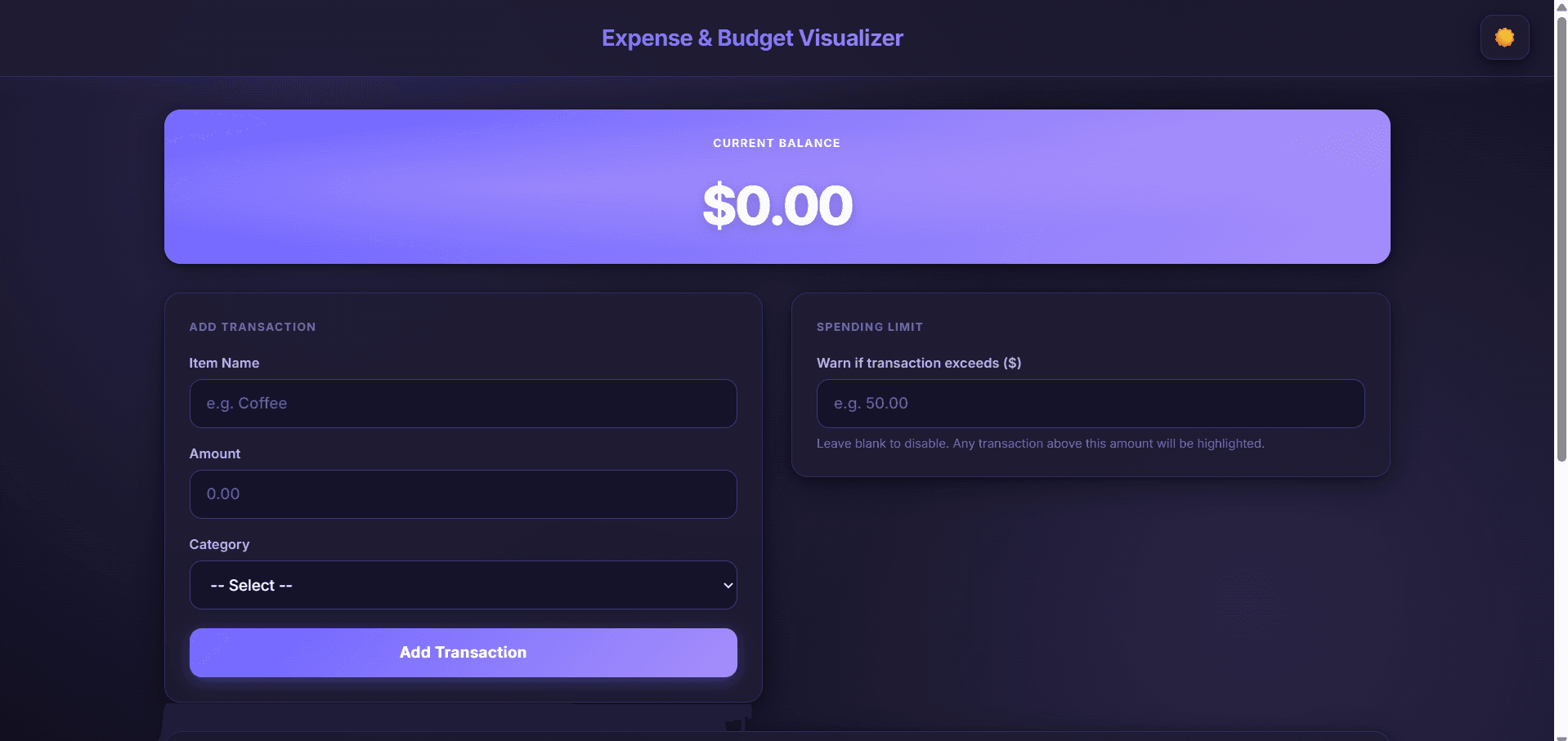 Expense & Budget Visualizer